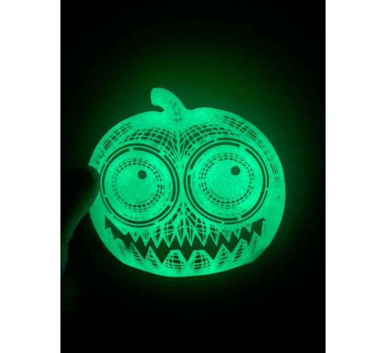 Svítící – Dýně se zuby bez nosu — 3D tištěná halloween dekorace
